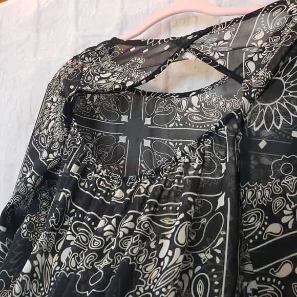 ALTAR'D STATE Sheer Trumpet Sleeve Top - Picture 5 of 7